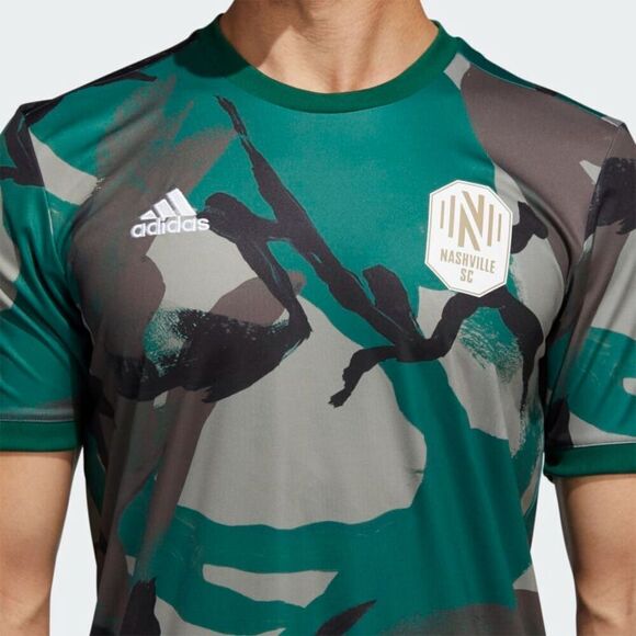 Adidas Nashville SC Camo Green Pre-Match MLS Soccer NWT Jersey Size Small - Picture 4 of 16